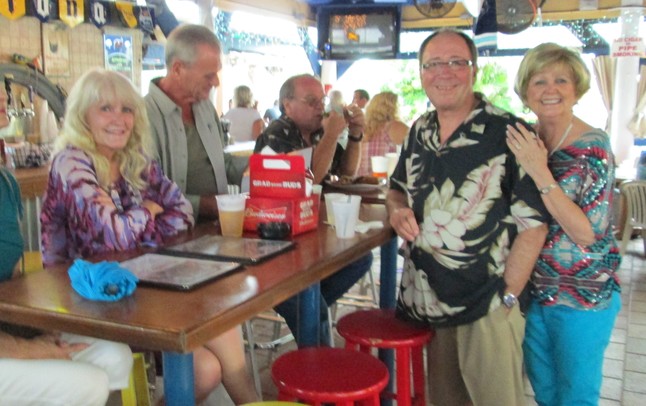 Linda Yinger and Karen and Rick McCollum at the Blue Parrott, St. Pete Beach, July 11, 2012